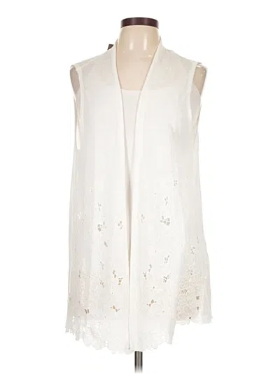 Pre-owned Jjill Cardigan Sweater In White