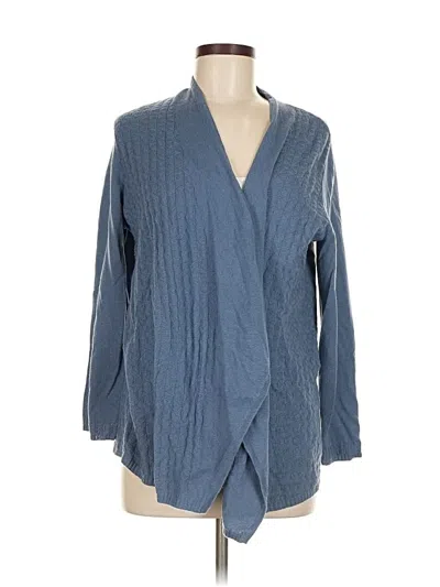 Pre-owned Jjill Cashmere Cardigan Sweater In Blue