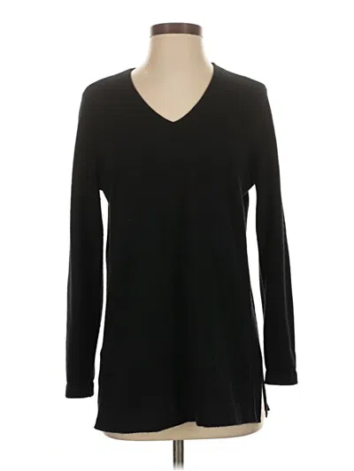 Pre-owned Jjill Cashmere Pullover Sweater In Black
