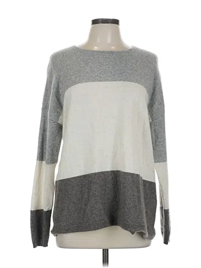 Pre-owned Jjill Cashmere Pullover Sweater In White