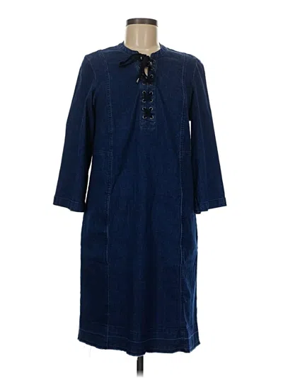 Pre-owned Jjill Casual Dress In Blue
