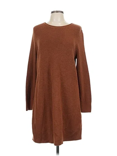 Pre-owned Jjill Casual Dress In Brown