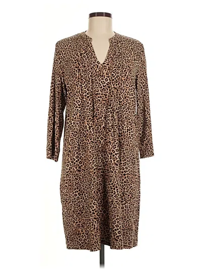 Pre-owned Jjill Casual Dress In Brown