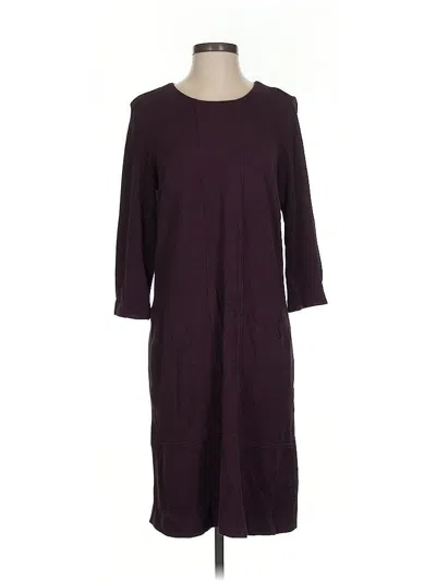 Pre-owned Jjill Casual Dress In Burgundy