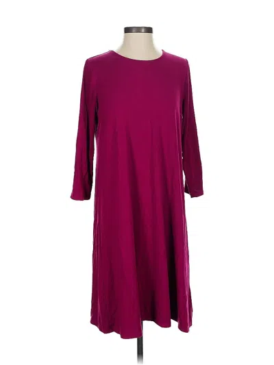 Pre-owned Jjill Casual Dress In Burgundy