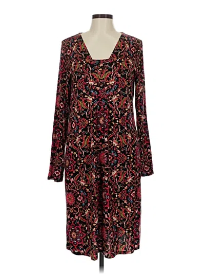 Pre-owned Jjill Casual Dress In Burgundy