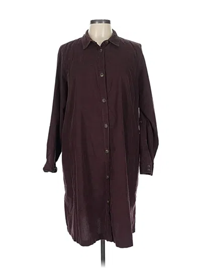 Pre-owned Jjill Casual Dress In Burgundy