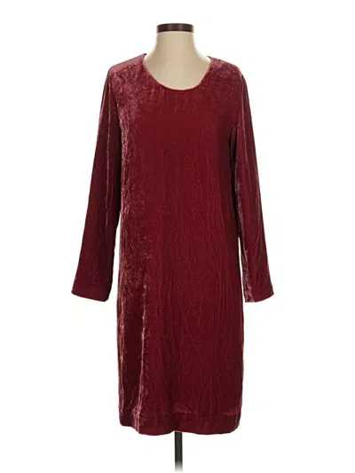 Pre-owned Jjill Casual Dress In Burgundy