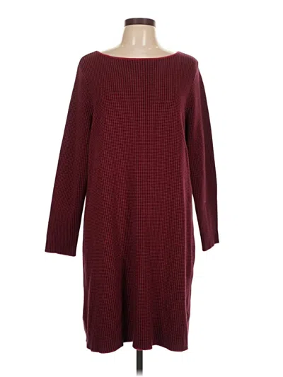 Pre-owned Jjill Casual Dress In Burgundy