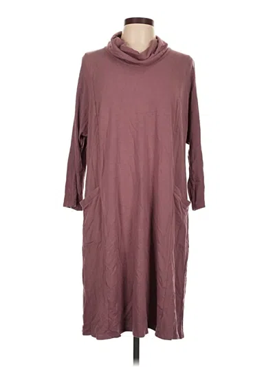 Pre-owned Jjill Casual Dress In Burgundy