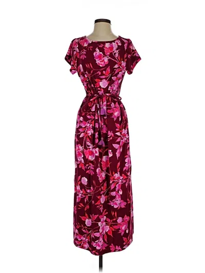 Pre-owned Jjill Casual Dress In Burgundy