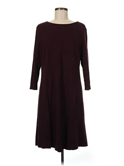 Pre-owned Jjill Casual Dress In Burgundy