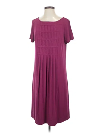 Pre-owned Jjill Casual Dress In Burgundy