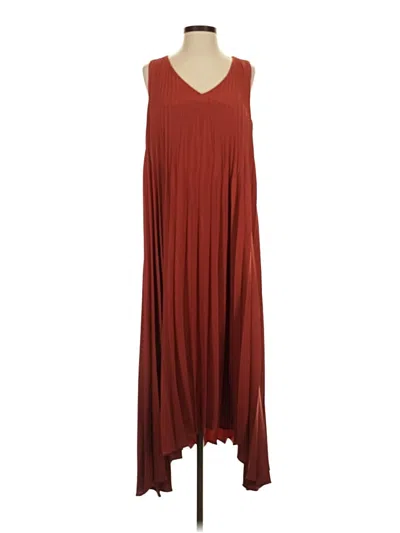 Pre-owned Jjill Casual Dress In Burgundy