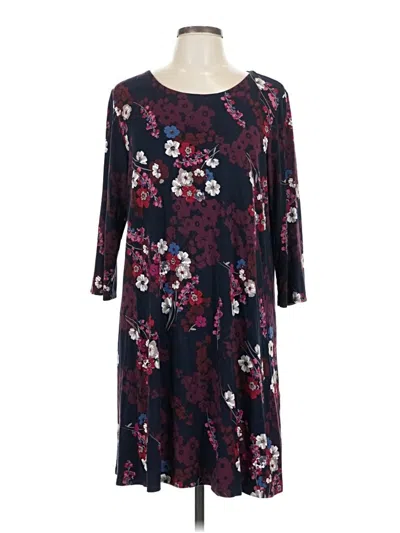 Pre-owned Jjill Casual Dress In Burgundy