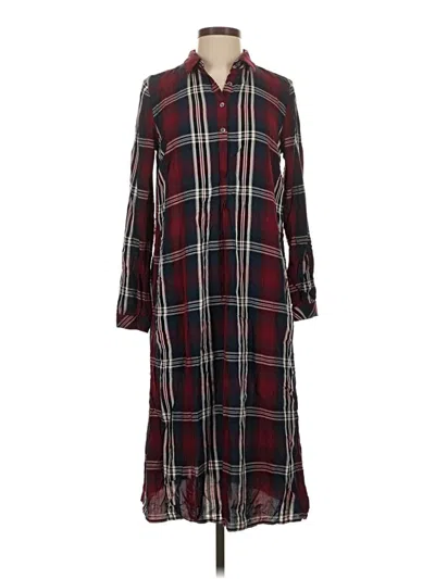 Pre-owned Jjill Casual Dress In Burgundy