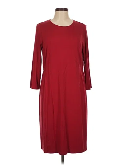 Pre-owned Jjill Casual Dress In Burgundy