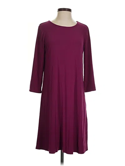 Pre-owned Jjill Casual Dress In Burgundy