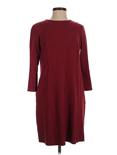 Pre-owned Jjill Casual Dress In Burgundy