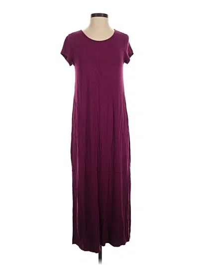Pre-owned Jjill Casual Dress In Burgundy