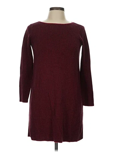 Pre-owned Jjill Casual Dress In Burgundy