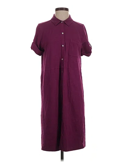 Pre-owned Jjill Casual Dress In Burgundy