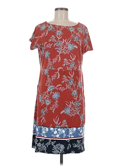 Pre-owned Jjill Casual Dress In Burgundy
