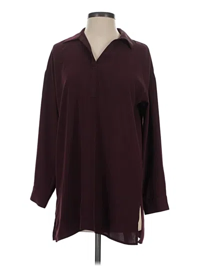 Pre-owned Jjill Casual Dress In Burgundy