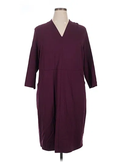 Pre-owned Jjill Casual Dress In Burgundy