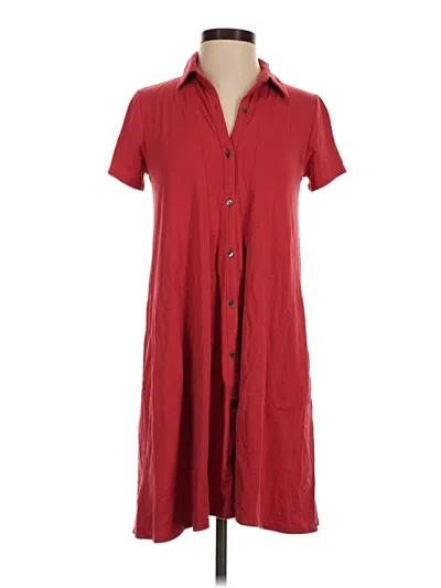 Pre-owned Jjill Casual Dress In Burgundy