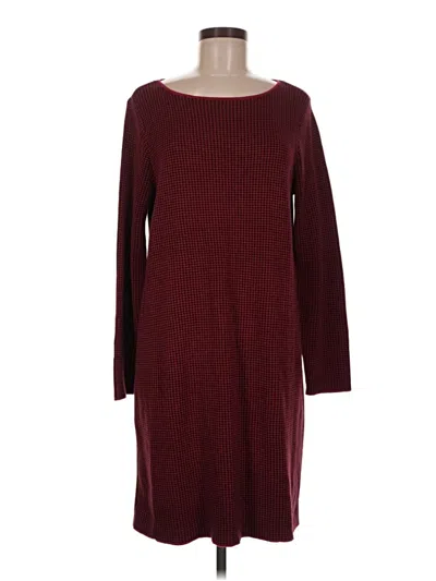 Pre-owned Jjill Casual Dress In Burgundy