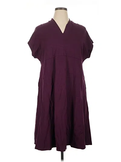 Pre-owned Jjill Casual Dress In Burgundy