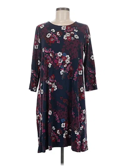Pre-owned Jjill Casual Dress In Burgundy