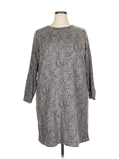 Pre-owned Jjill Casual Dress In Gray