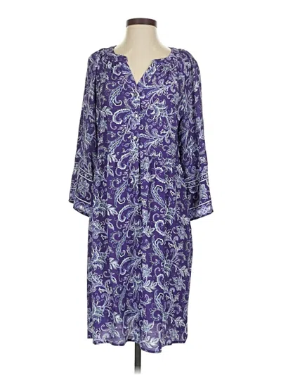 Pre-owned Jjill Casual Dress In Purple