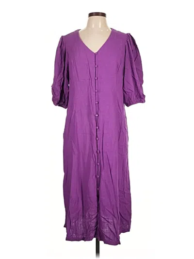 Pre-owned Jjill Casual Dress In Purple
