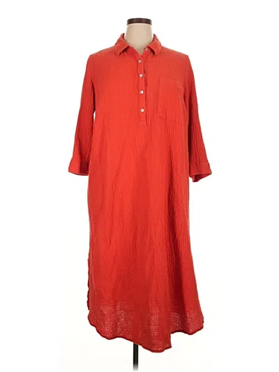 Pre-owned Jjill Casual Dress In Red