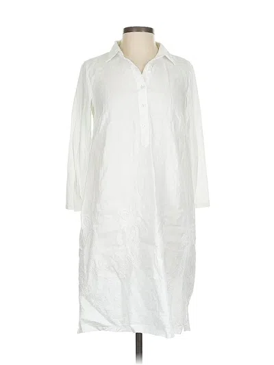 Pre-owned Jjill Casual Dress In White