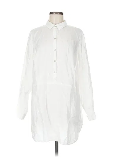 Pre-owned Jjill Casual Dress In White