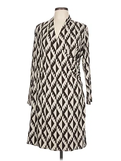 Pre-owned Jjill Casual Dress In White
