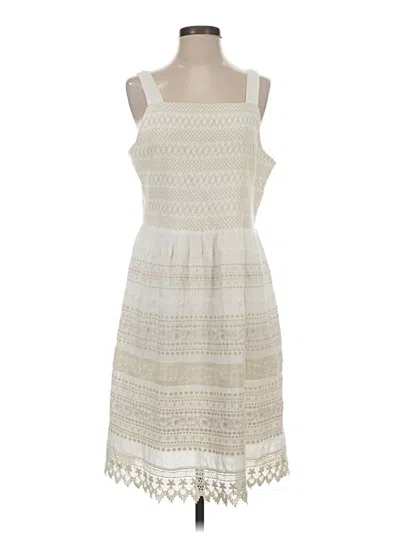 Pre-owned Jjill Casual Dress In White