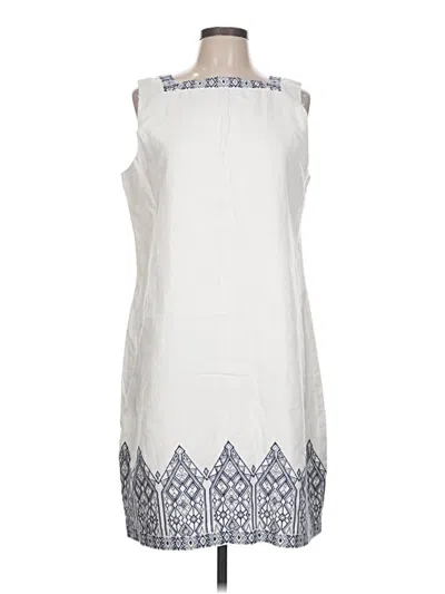 Pre-owned Jjill Casual Dress In White