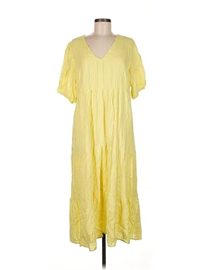 Pre-owned Jjill Casual Dress In Yellow