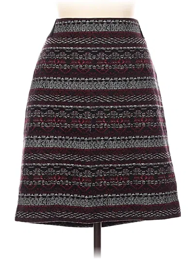 Pre-owned Jjill Casual Skirt In Burgundy