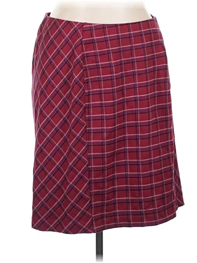 Pre-owned Jjill Casual Skirt In Burgundy