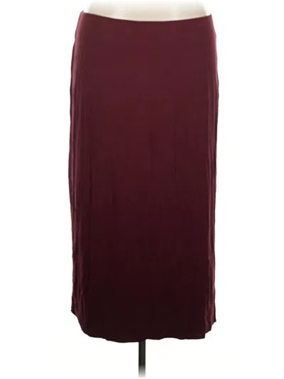 Pre-owned Jjill Casual Skirt In Burgundy
