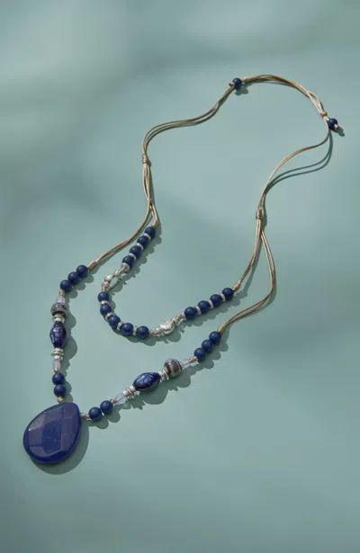 Jjill J.jill Ceramic Beaded Pendant Necklace In Multi