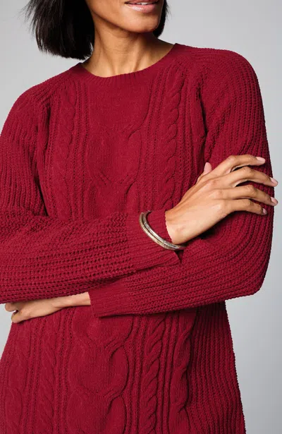Jjill J.jill Chenille Cabled Tunic In Cherry Wine