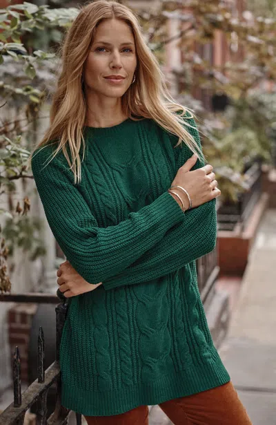 Jjill J.jill Chenille Cabled Tunic In Emerald