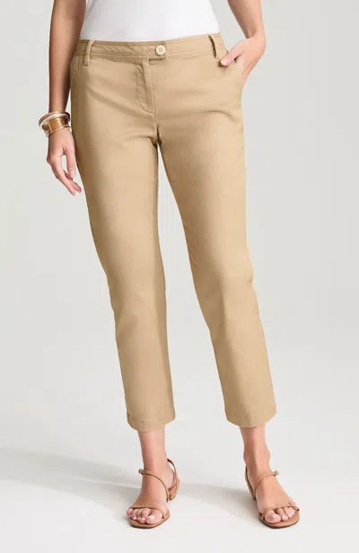 Jjill Chino Slim-leg Crops Pants In Neutral